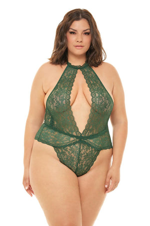 Allison All Over Lace Plunge Teddy